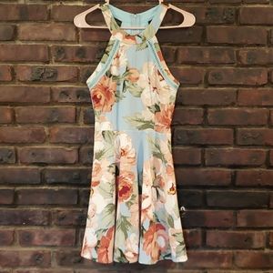 Floral A-line sleeveless dress